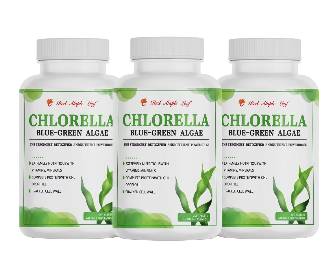 Red Maple Leaf Chlorella Tablets 3-pack