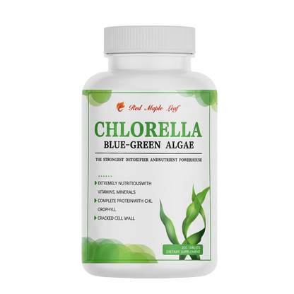 Red Maple Leaf Chlorella Tablets bottle